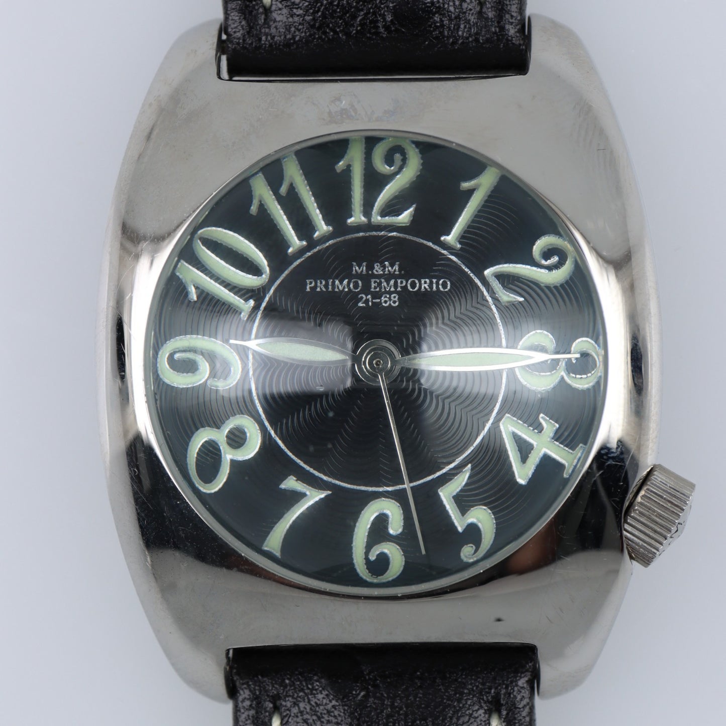 Orologio M&M Primo Emporio 21-68 Uomo Donna Nero Acciaio 3ATM Cinturino Pelle
