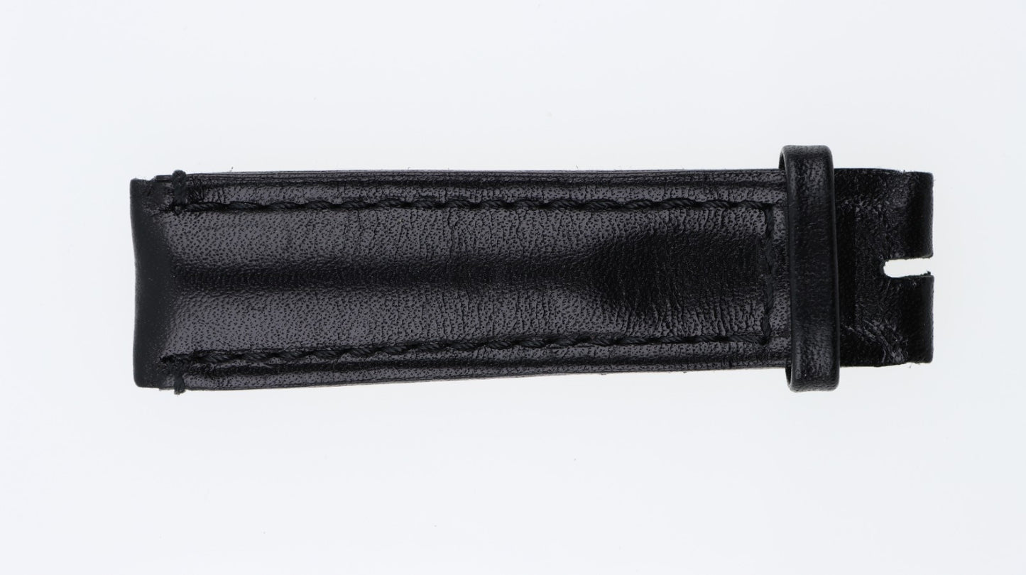 Cinturino 22MM Orologio Nero Vera Pelle Made in Italy Cuciture a Contrasto