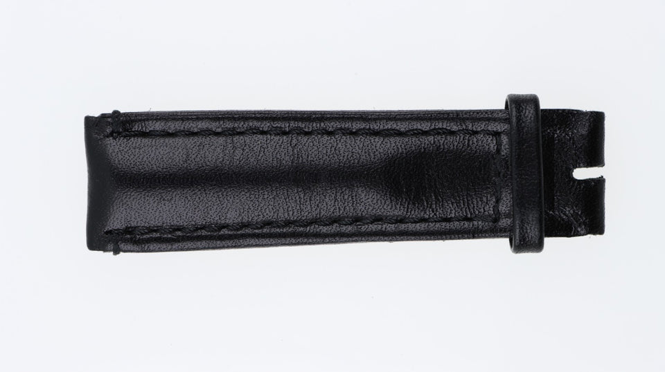 Cinturino 22MM Orologio Nero Vera Pelle Made in Italy Cuciture a Contrasto