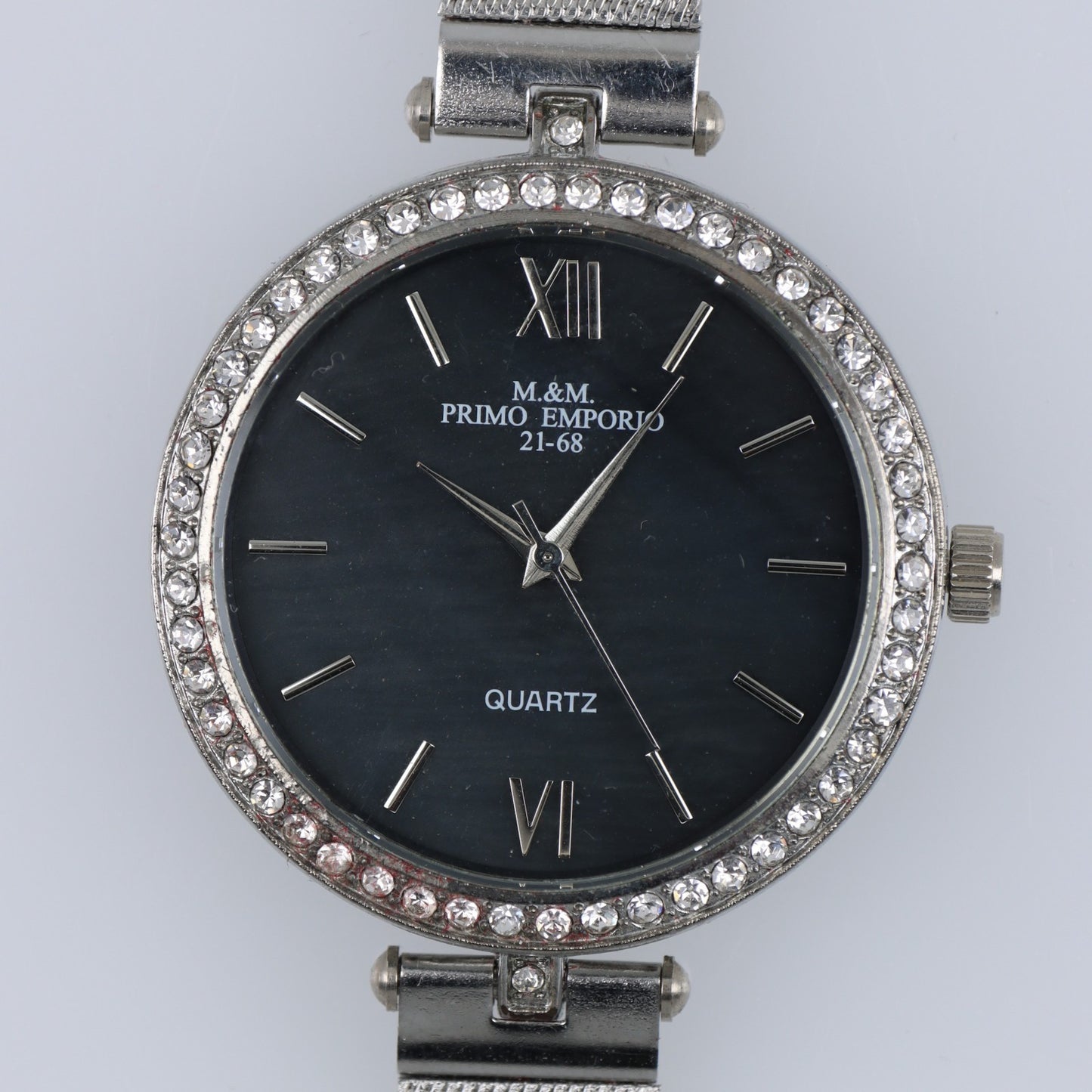 Orologio Donna Elegante Silver Strass Quartz Maglia Milanese Fashion