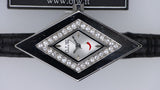 Orologio Donna O.I.W. Silver Vera Spadona Strass Quadrante Rombo Nero Elegante