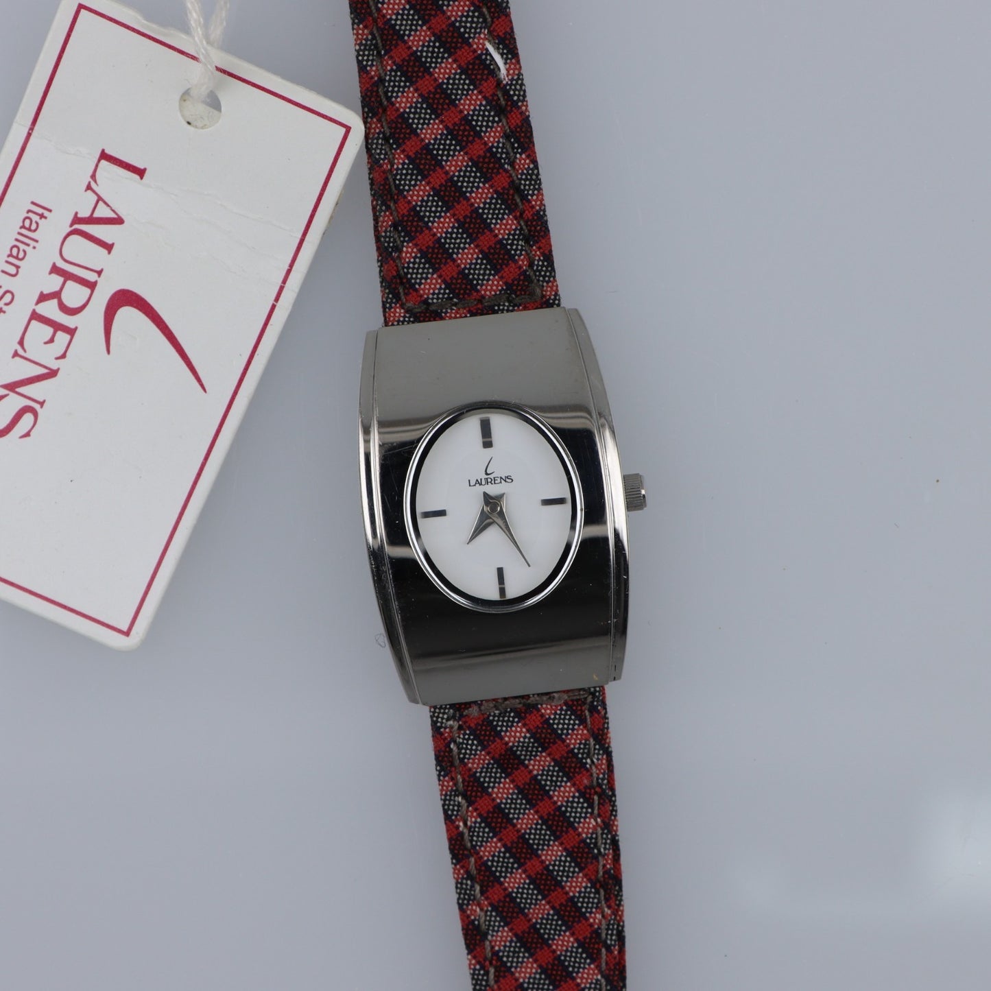 Orologio Laurens Donna Elegante Acciaio Cinturino Fantasia Quadri Quartz