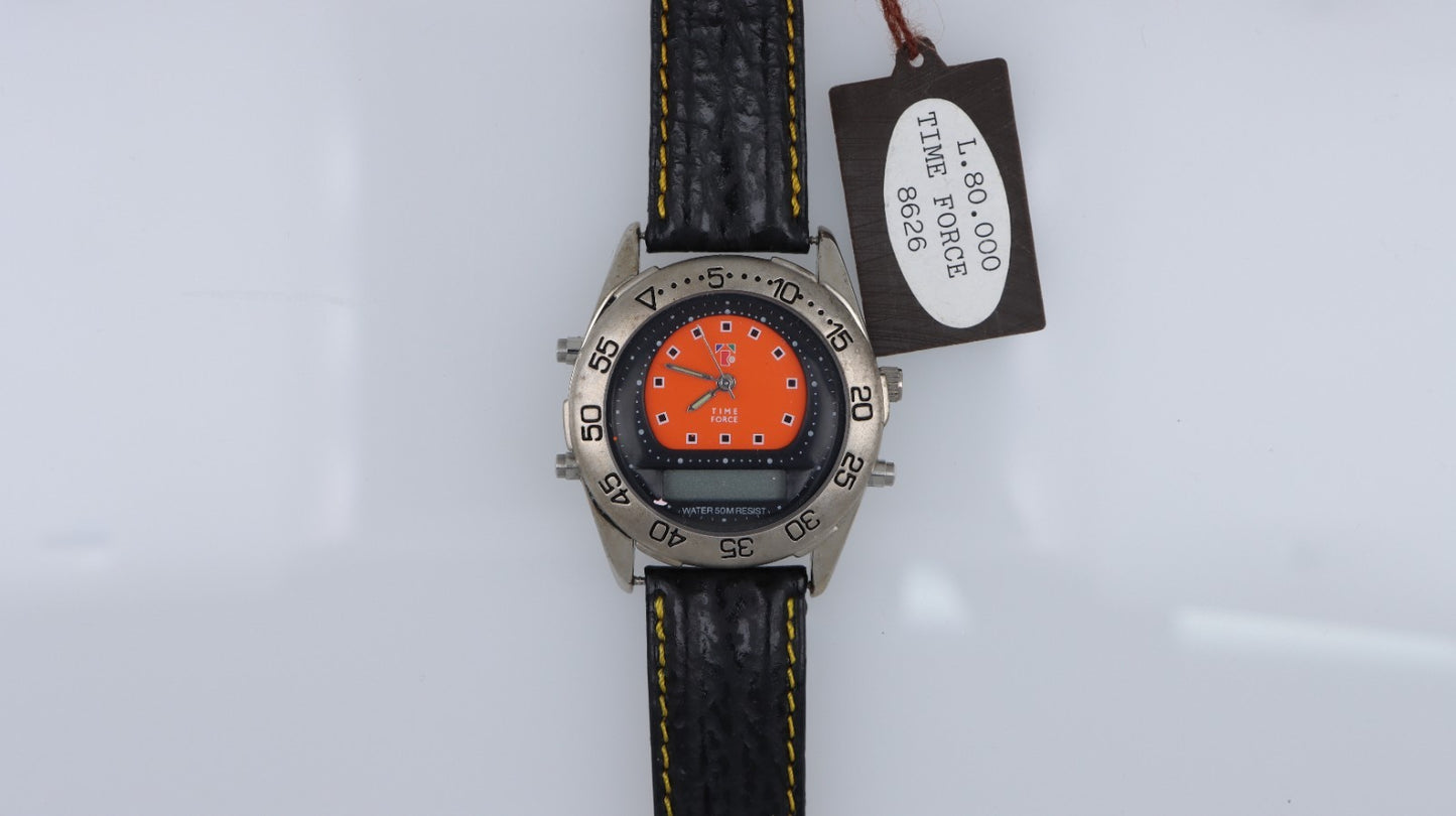 Time Force Vintage Ana-Digi Quartz Arancione Diver Style 50M Uomo