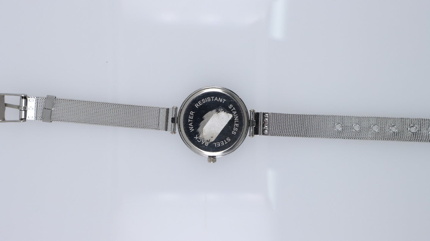 Orologio Donna Elegante Silver Strass Quartz Maglia Milanese Fashion