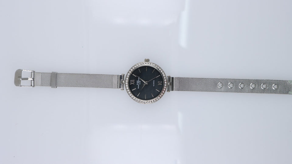 Orologio Donna Elegante Silver Strass Quartz Maglia Milanese Fashion