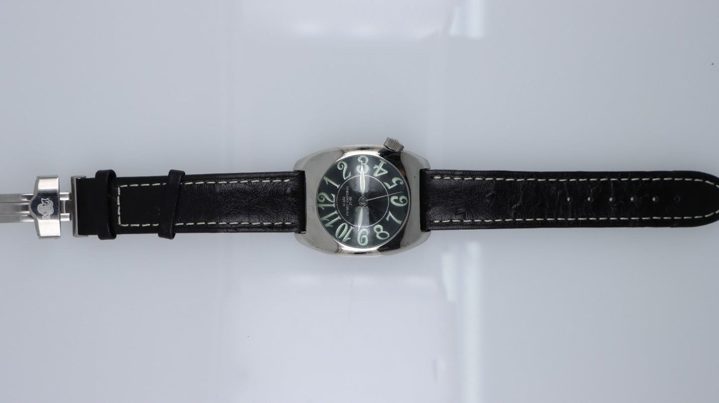 Orologio M&M Primo Emporio 21-68 Uomo Donna Nero Acciaio 3ATM Cinturino Pelle