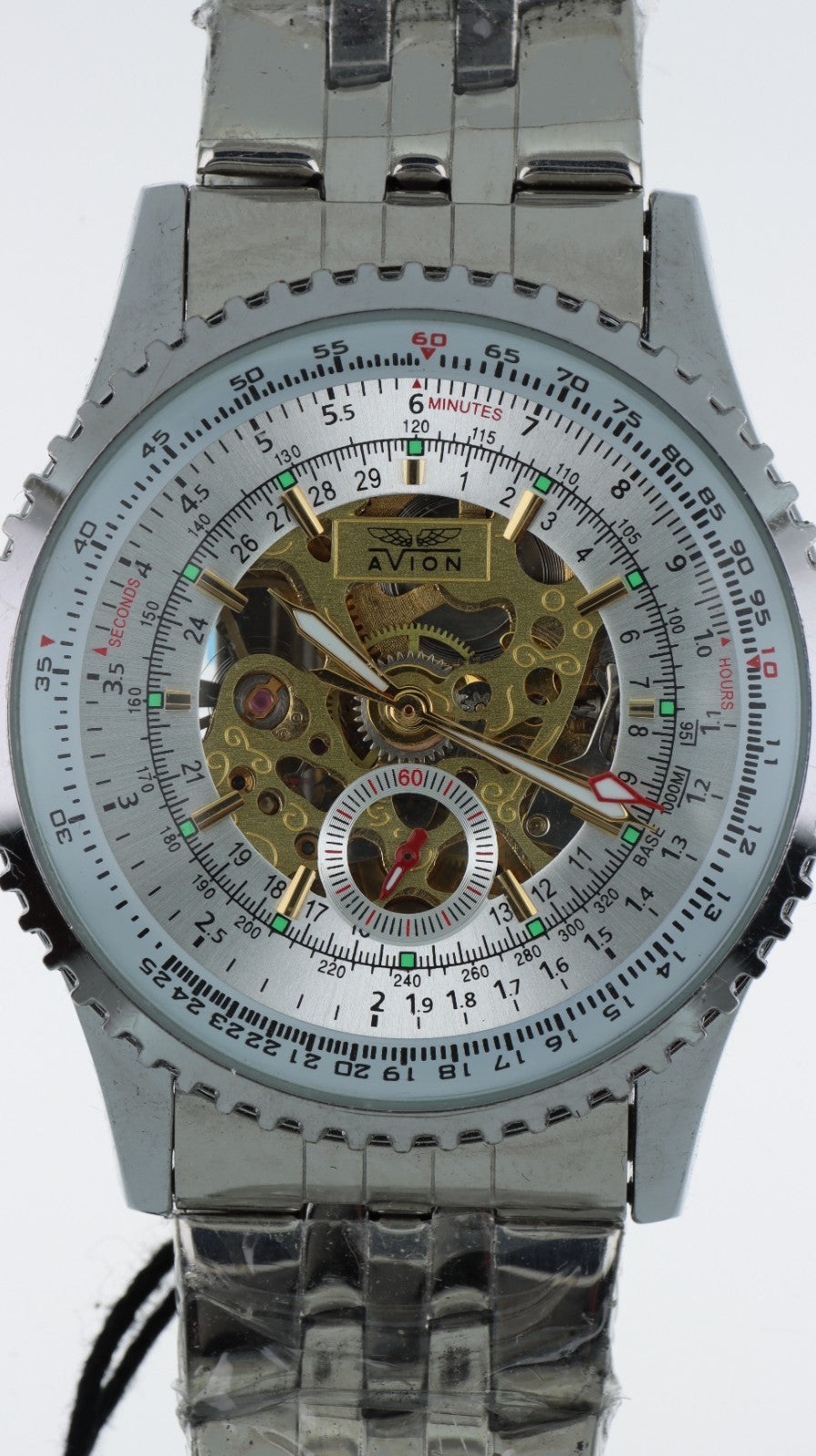 Avion AO34 Orologio Automatico Scheletrato Uomo Acciaio Mechanical Watch