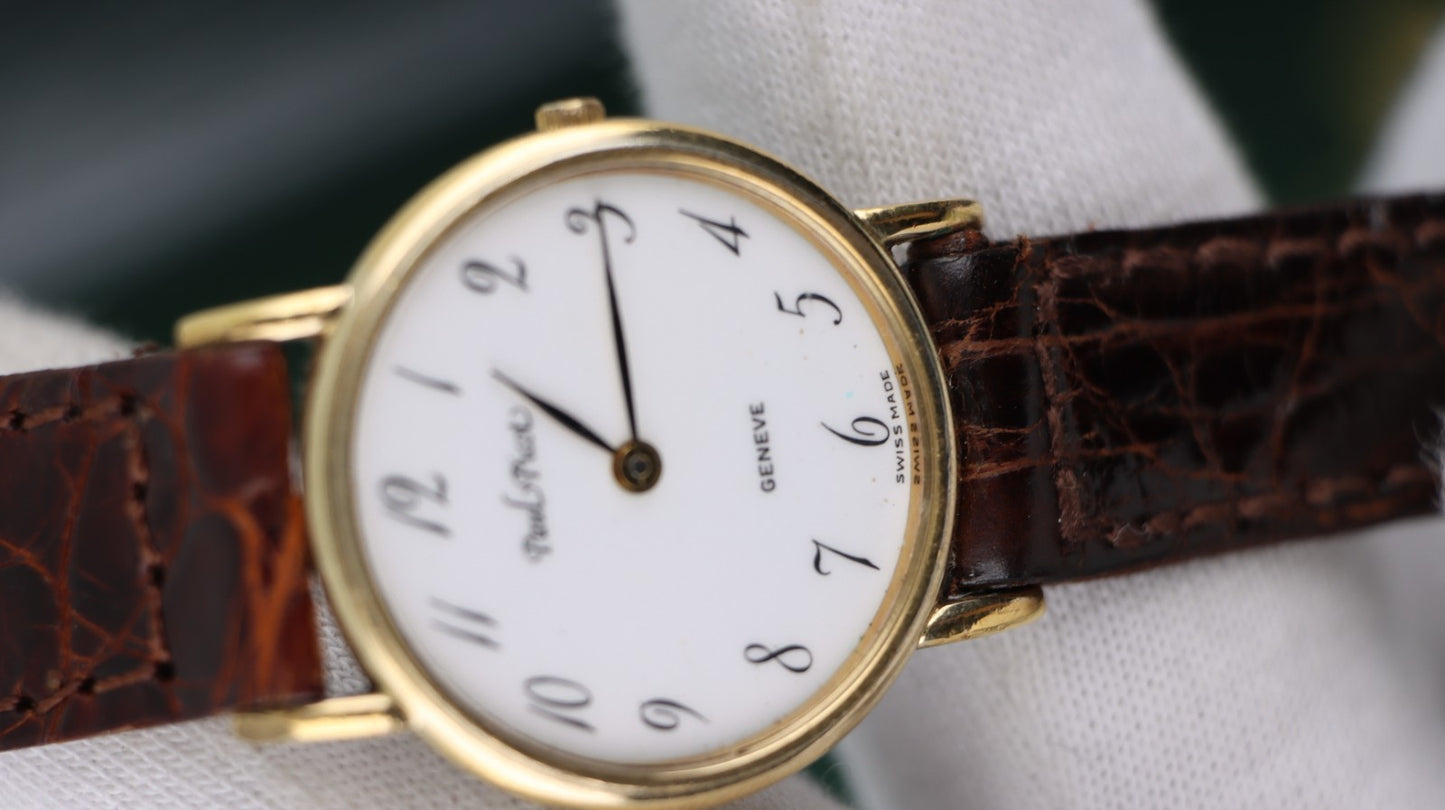 Paul Picot Genève Donna Swiss Made Quartz Orologio Vintage con Scatola