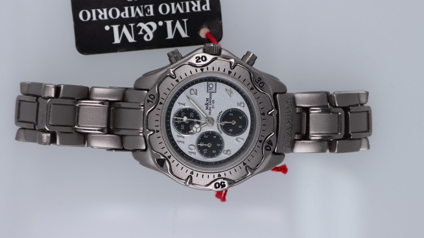 Orologio M&M Primo Emporio 21-68 Titanium Cronografo Uomo Titanio Data Quartz