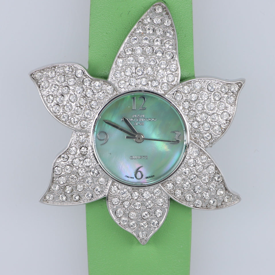 M&M Primo Emporio Orologio Donna Fiore Cristalli Quadrante Madreperla