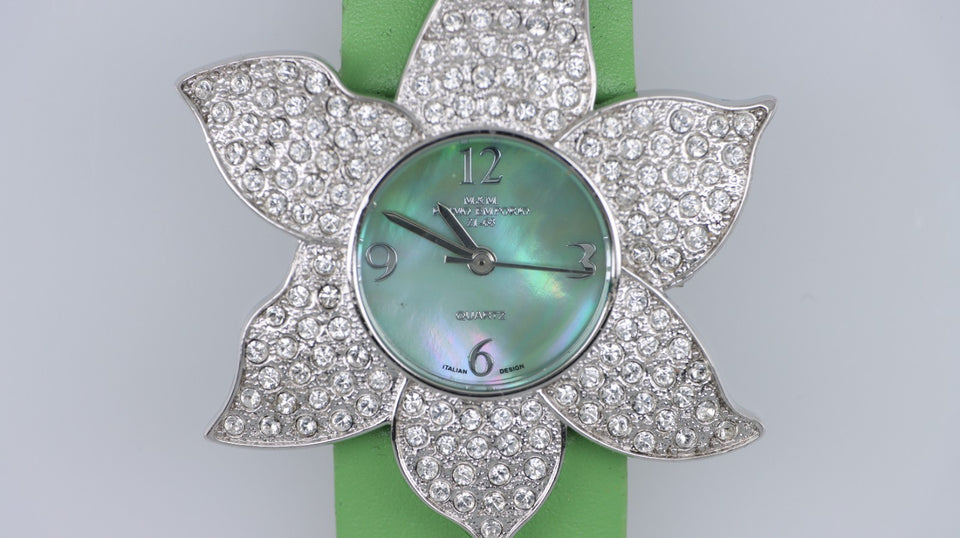 M&M Primo Emporio Orologio Donna Fiore Cristalli Quadrante Madreperla
