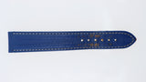 Cinturino Omega Orologio Blu 18 mm Vera Pelle Cuciture Bianche Vintage Ricambio