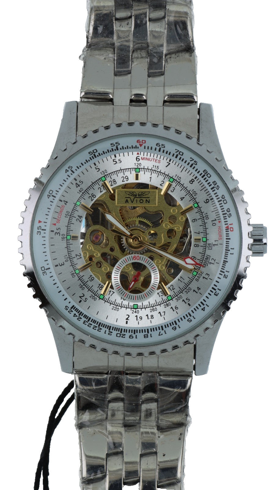 Avion AO34 Orologio Automatico Scheletrato Uomo Acciaio Mechanical Watch