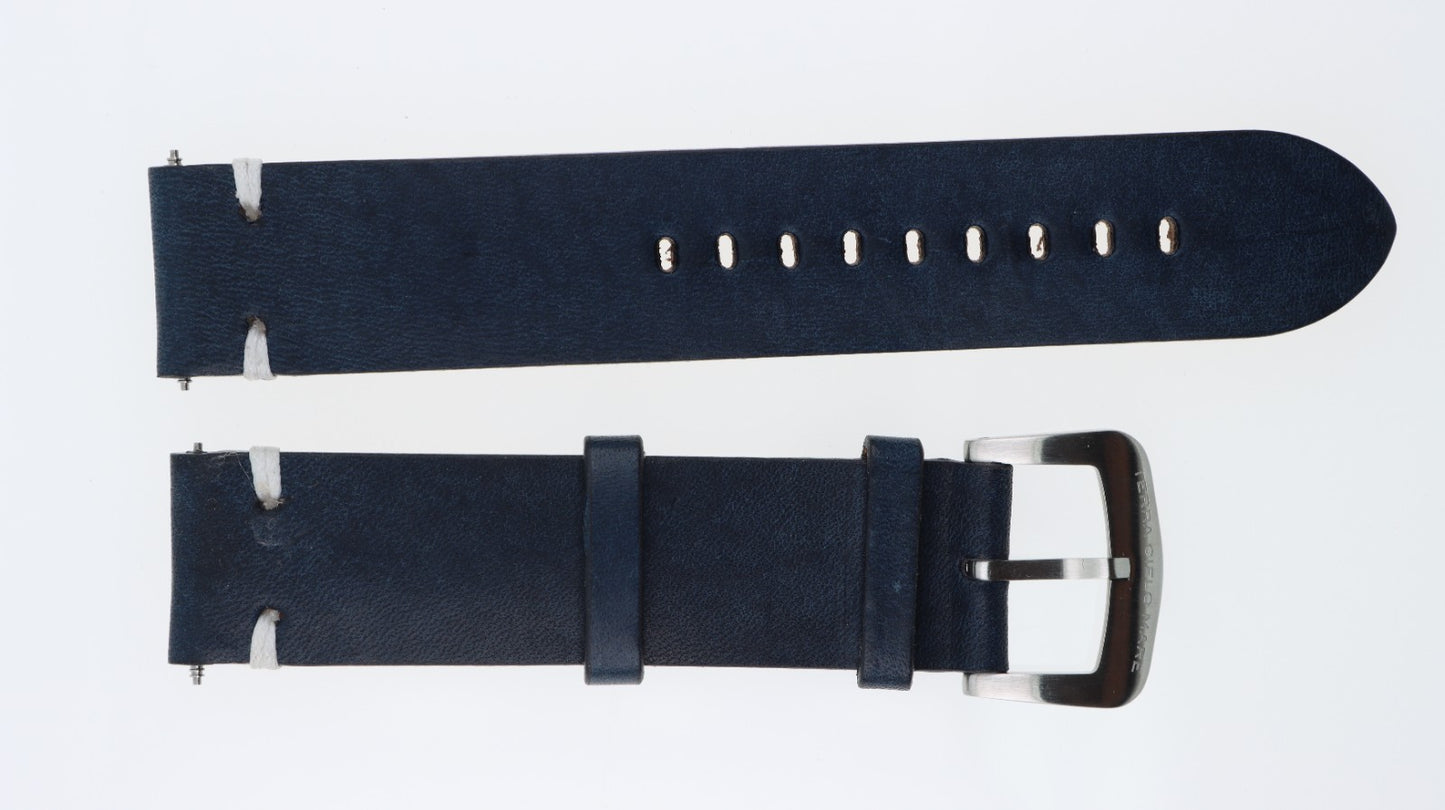 Cinturino 20MM Originale Terra Cielo Mare Blu Vera Pelle Made in Italy