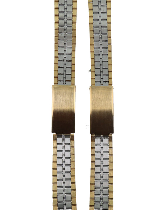 Cinturino Vintage Bicolore Acciaio Dorato e Argento per Orologio Attacco 12MM